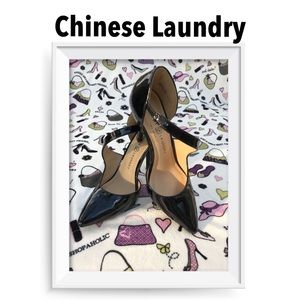Chinese Laundry Black Strappy Heels Sz 7 1/2
